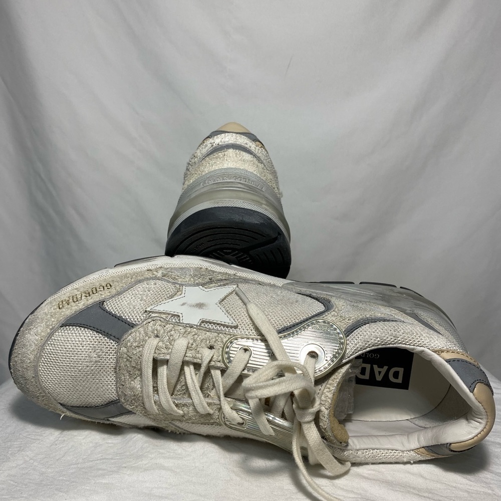 Golden GOOSE *NEW*  Dad Star Sneakers white and grey suede with white star Sz 38 - Picture 14 of 17
